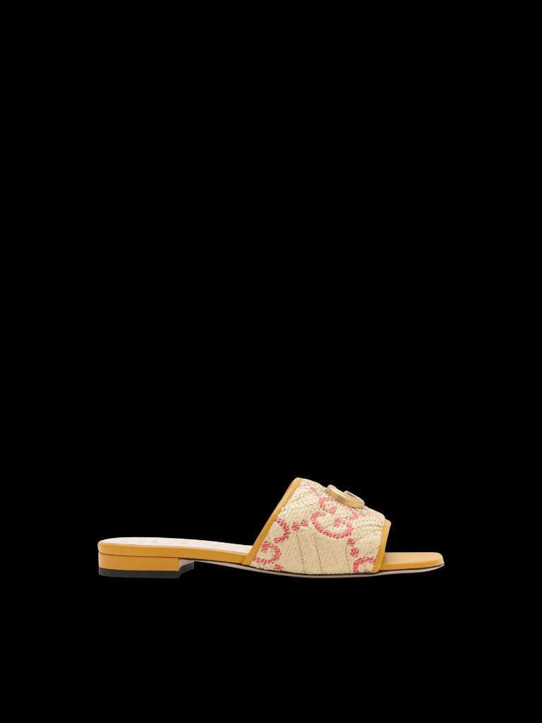 Gucci Chevron Gg Size 38 Tan Sandals